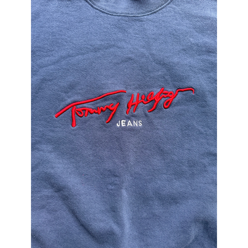 Vintage Navy Blue Tommy Hilfiger Crew Neck Sweatshirt Size M - Picture 6 of 8